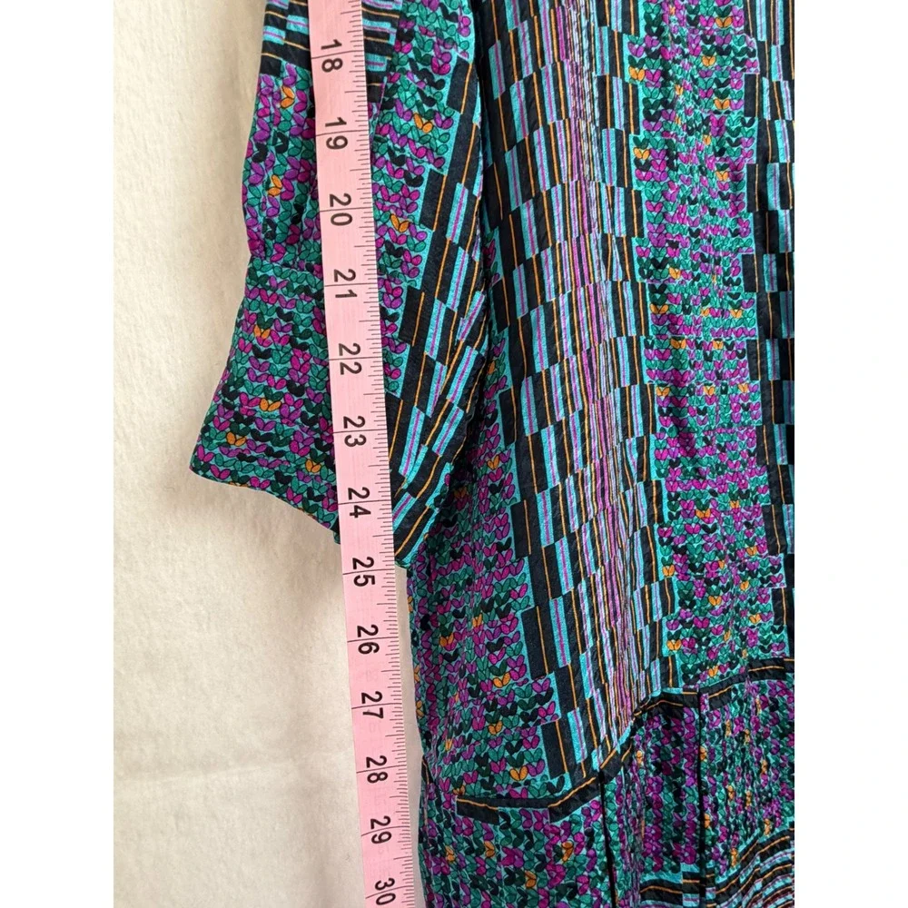 Rare UMI Collections Anne Crimmins Silk 2 Piece Set Dress Blazer Purple Teal 8